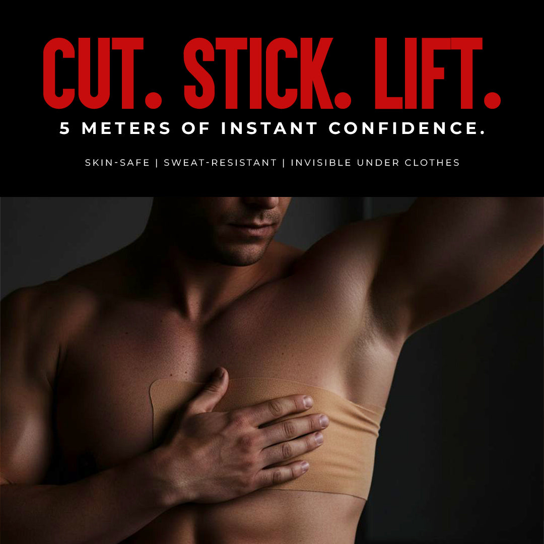 ALPHA Tape - Instant Chest Flattening for Men, Pack of 1, 5 Meter