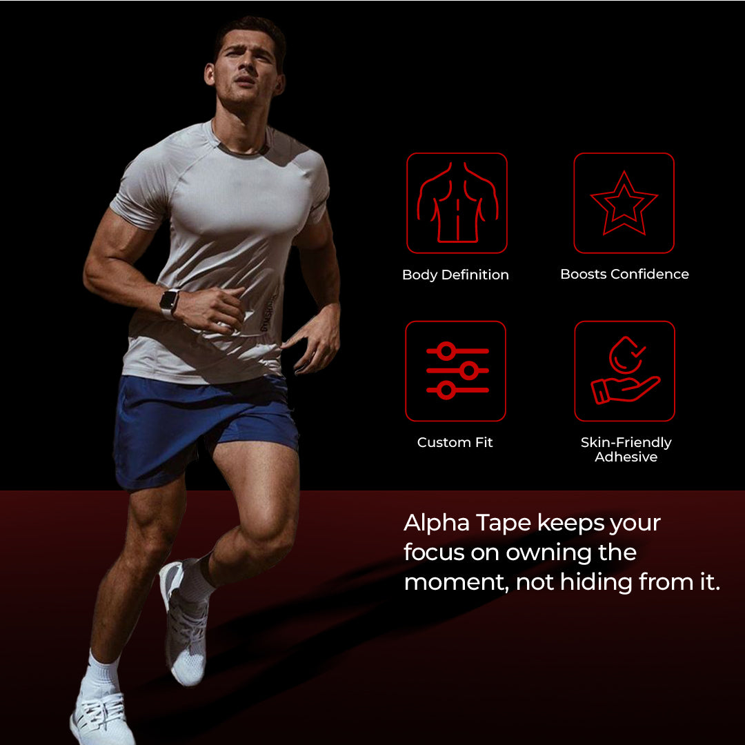 ALPHA Tape - Instant Chest Flattening for Men, Pack of 1, 5 Meter