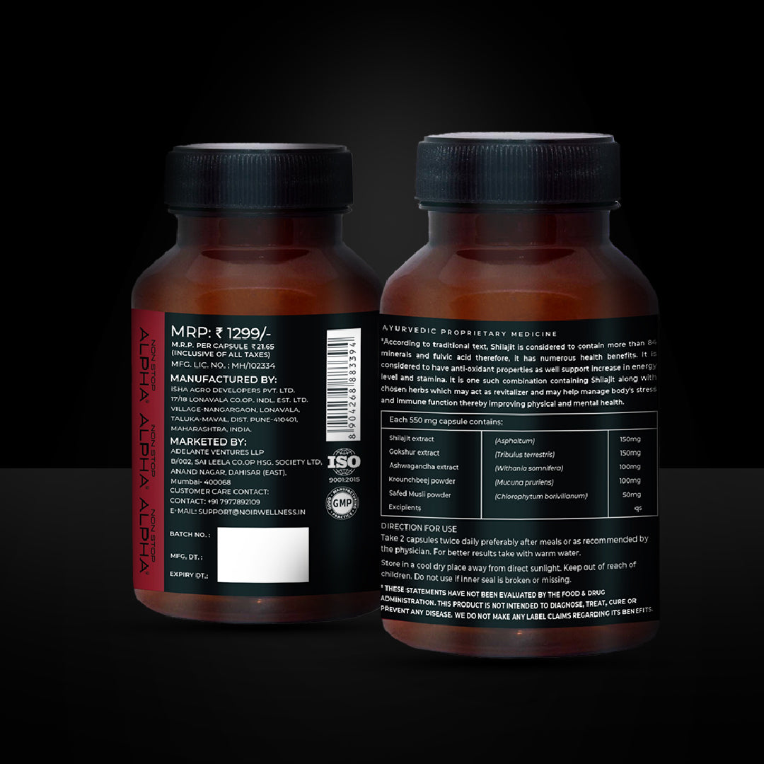 NON STOP ALPHA - Shilajit Forge Capsules 60N